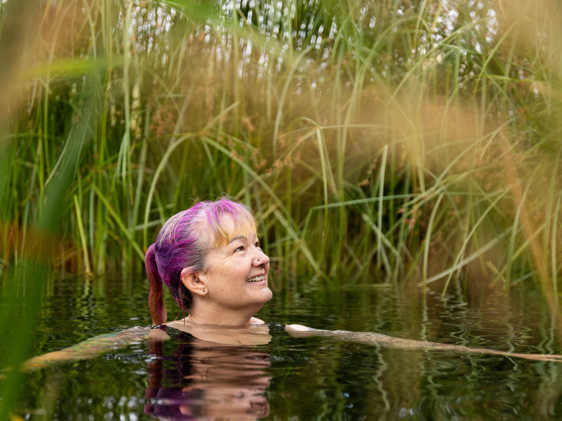 Swimming pond swimmer