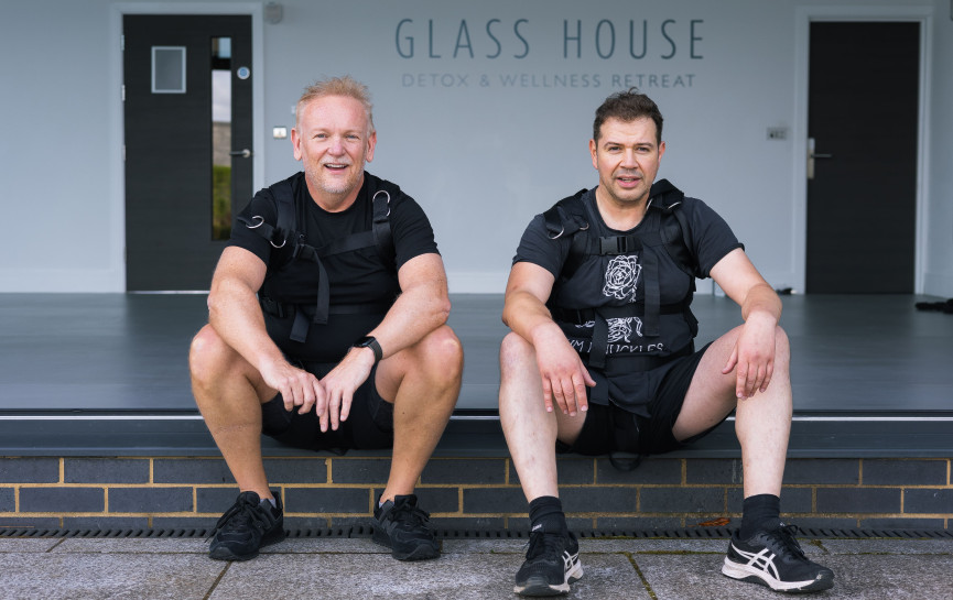 Two men at Glass House